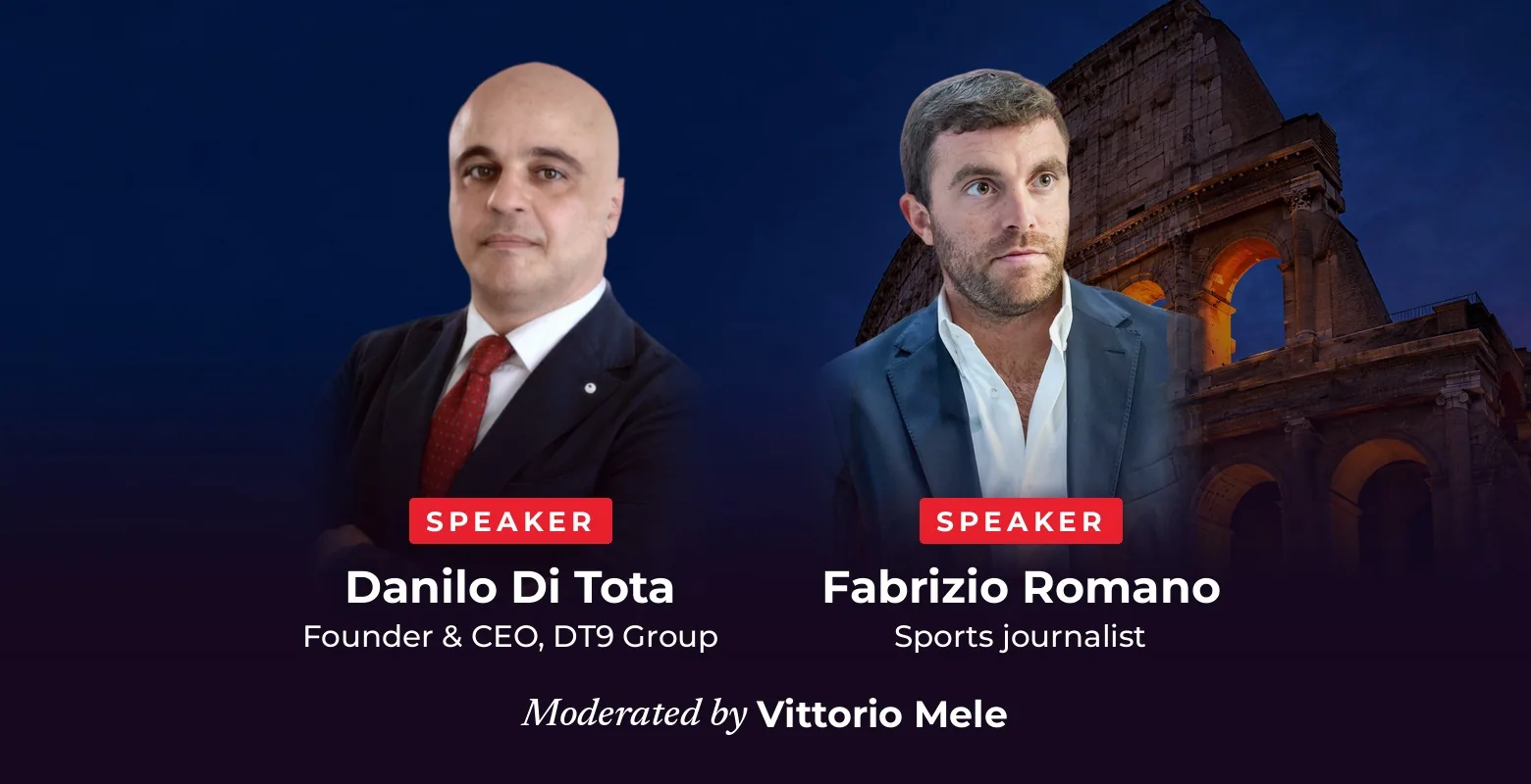 Live panel From Influence to Value at SiGMA World Rome 2026 with Danilo Di Tota and Fabrizio Romano